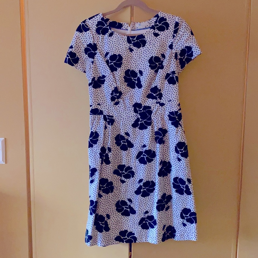 Boden flower- polka dot Short Sleeve Dress
